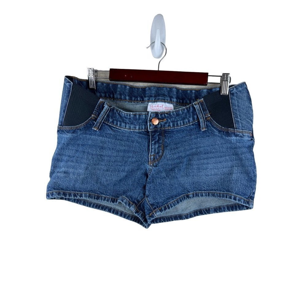 Isabel Maternity Midi Short Denim Blue Jean Shorts Women's Size 4